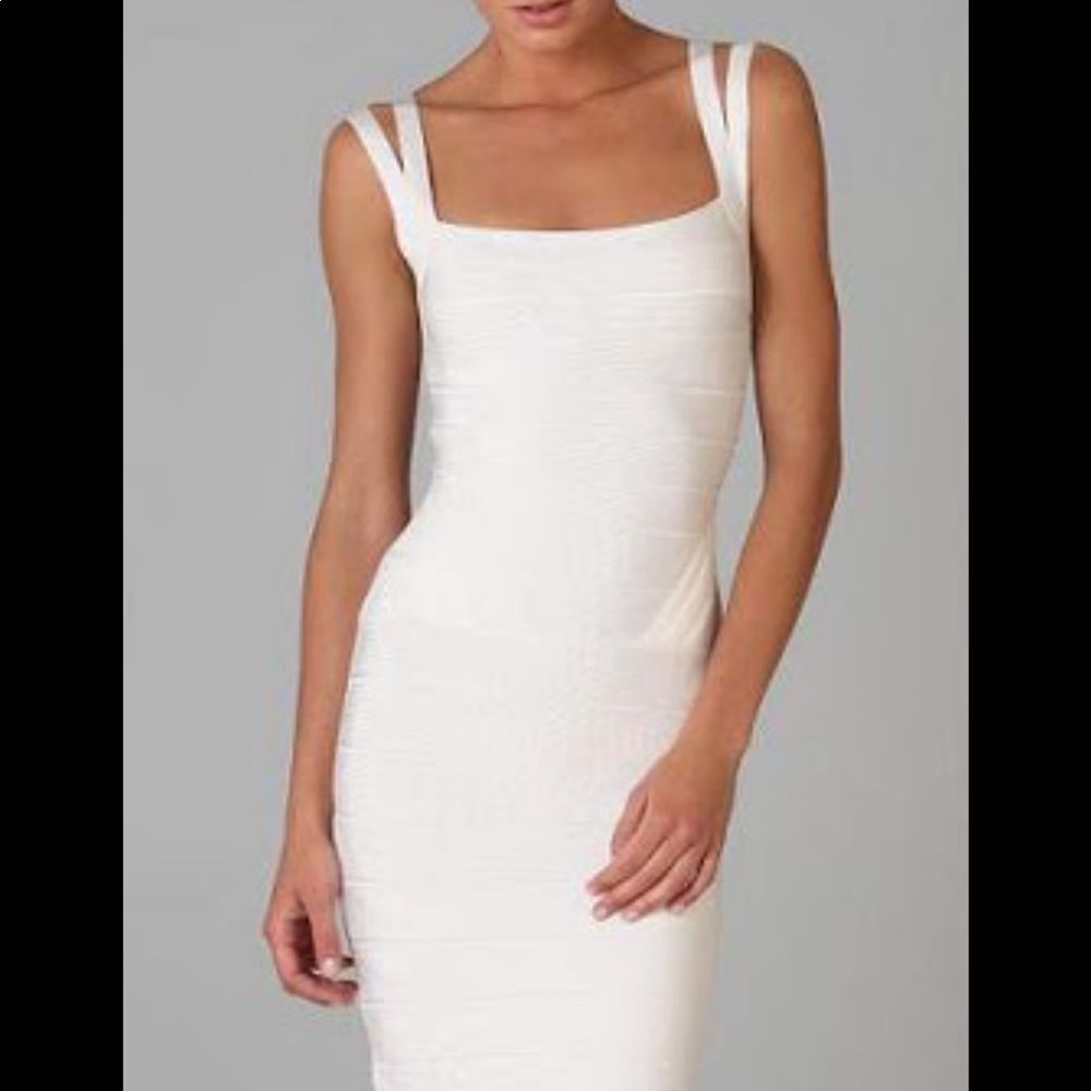 Herve Leger style white bandage dress